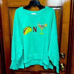 Tacos and tequila sequin sweatshirt